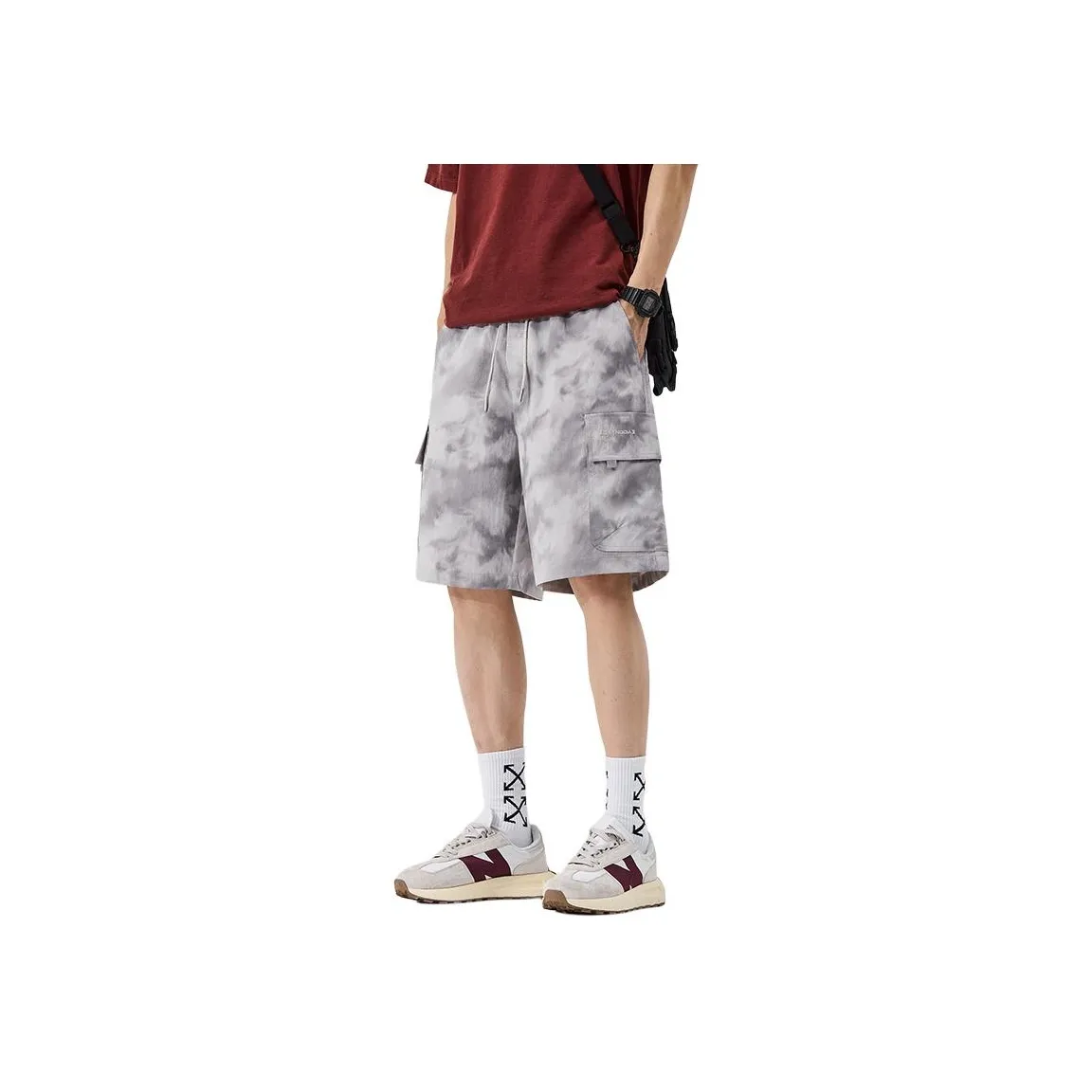 Menglaini Casual Shorts Unisex Beige Gray[Cool Body Sensation]