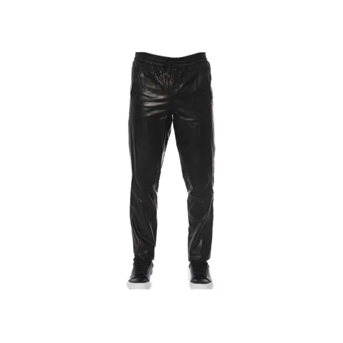 TRUSSARDI Черные Мужские Кожаные Брюки