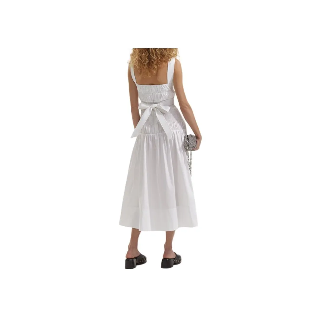 Self portrait Ruched Cotton Midi Dress