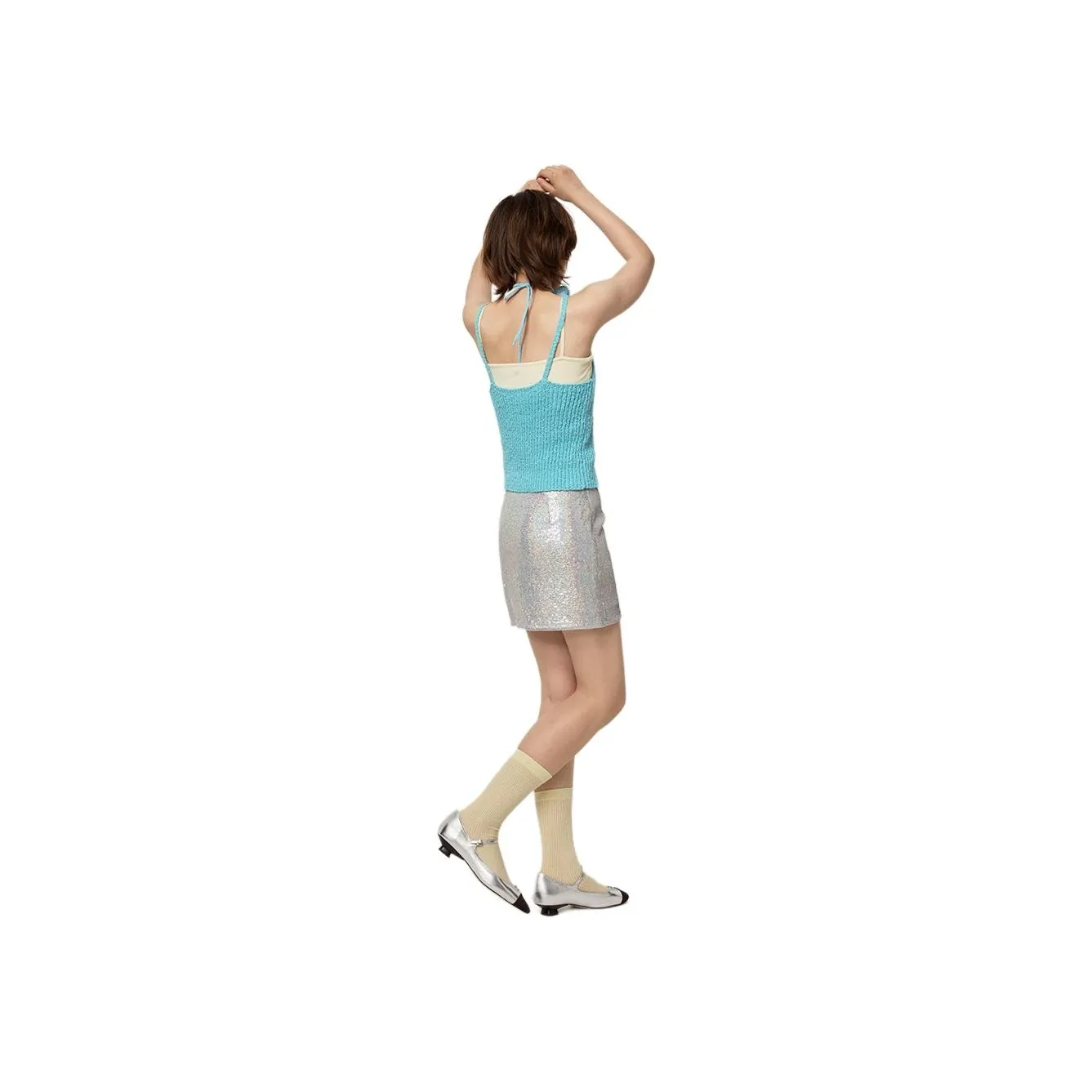 Omont Casual Short Skirts Women's Rainbow Sequins