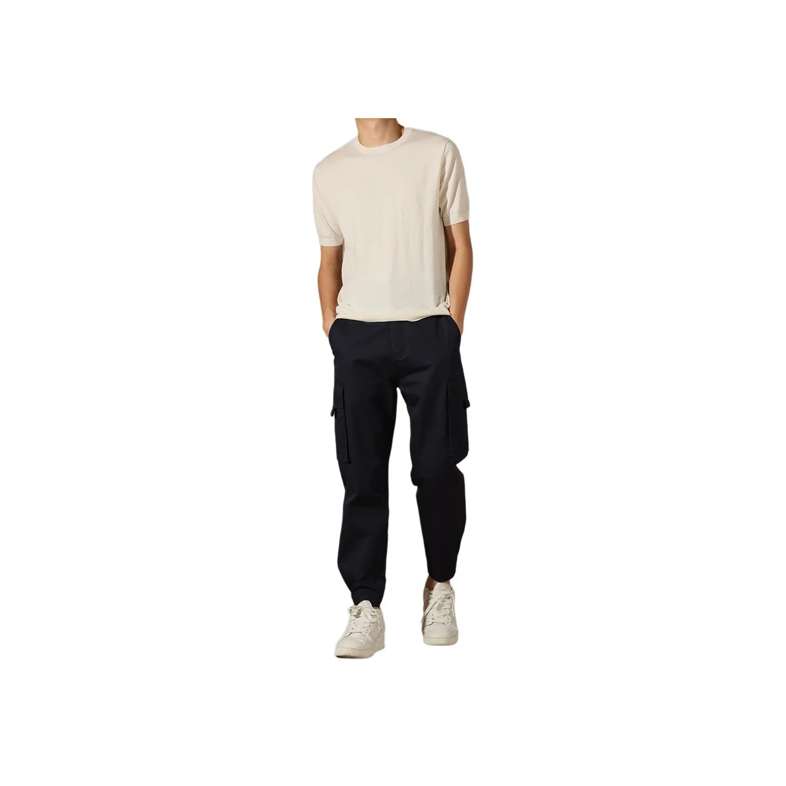 Hacikis Casual Pants Men's Navy Blue