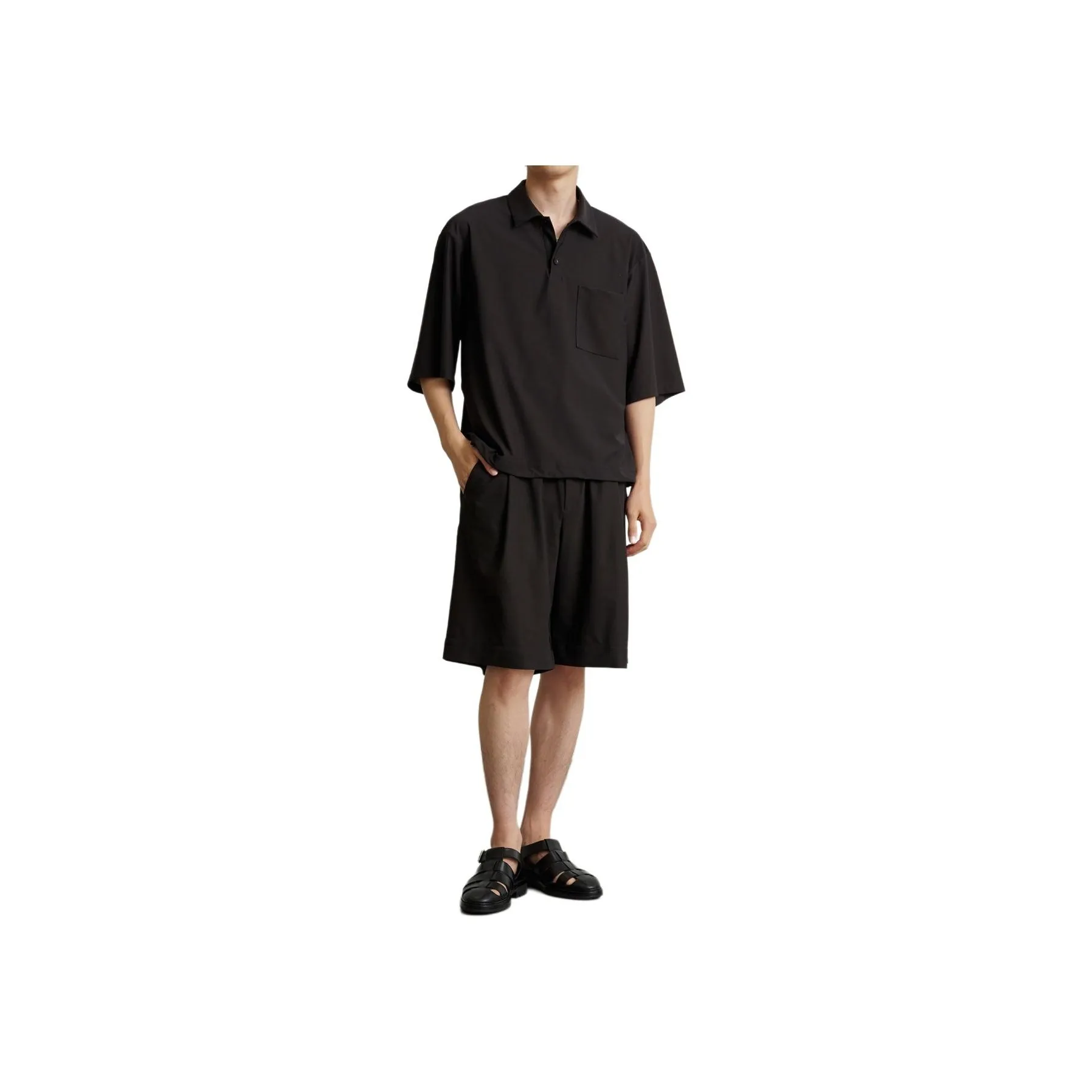 PUBLIC TOKYO FW24 Polo Shirt Men's Dark Brown