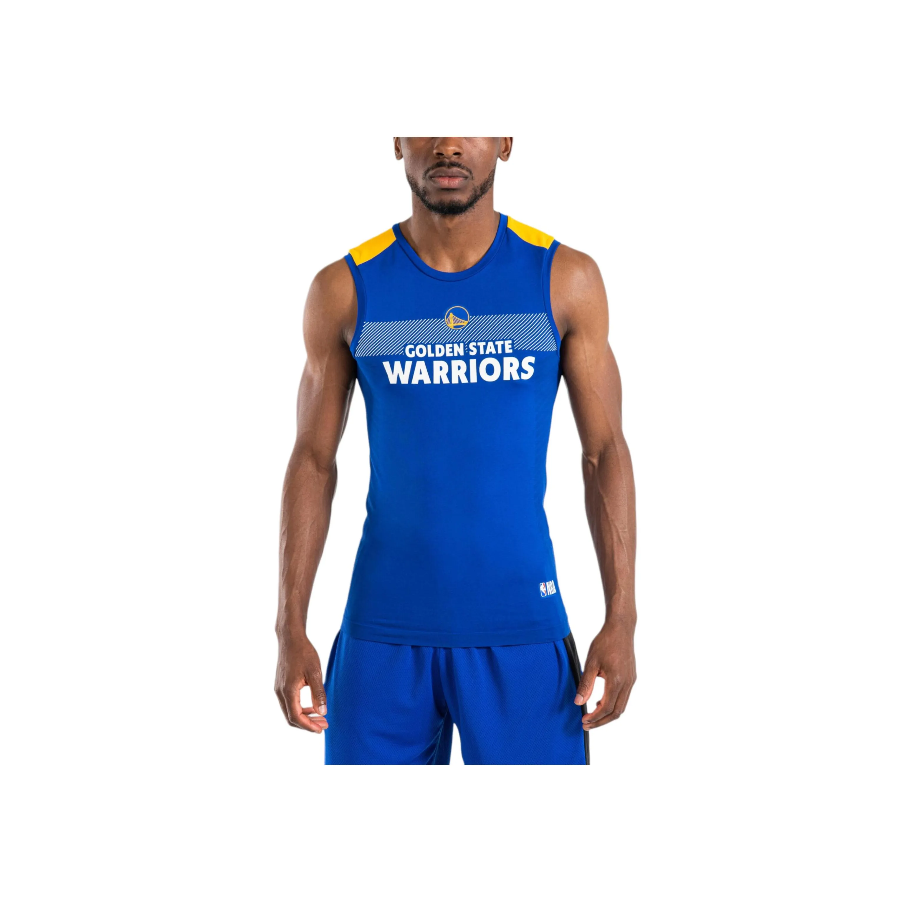 DECATHLON x NBA Golden State Warriors Basketball Jerseys Men's Dark Indigo/Persimmon Yellow