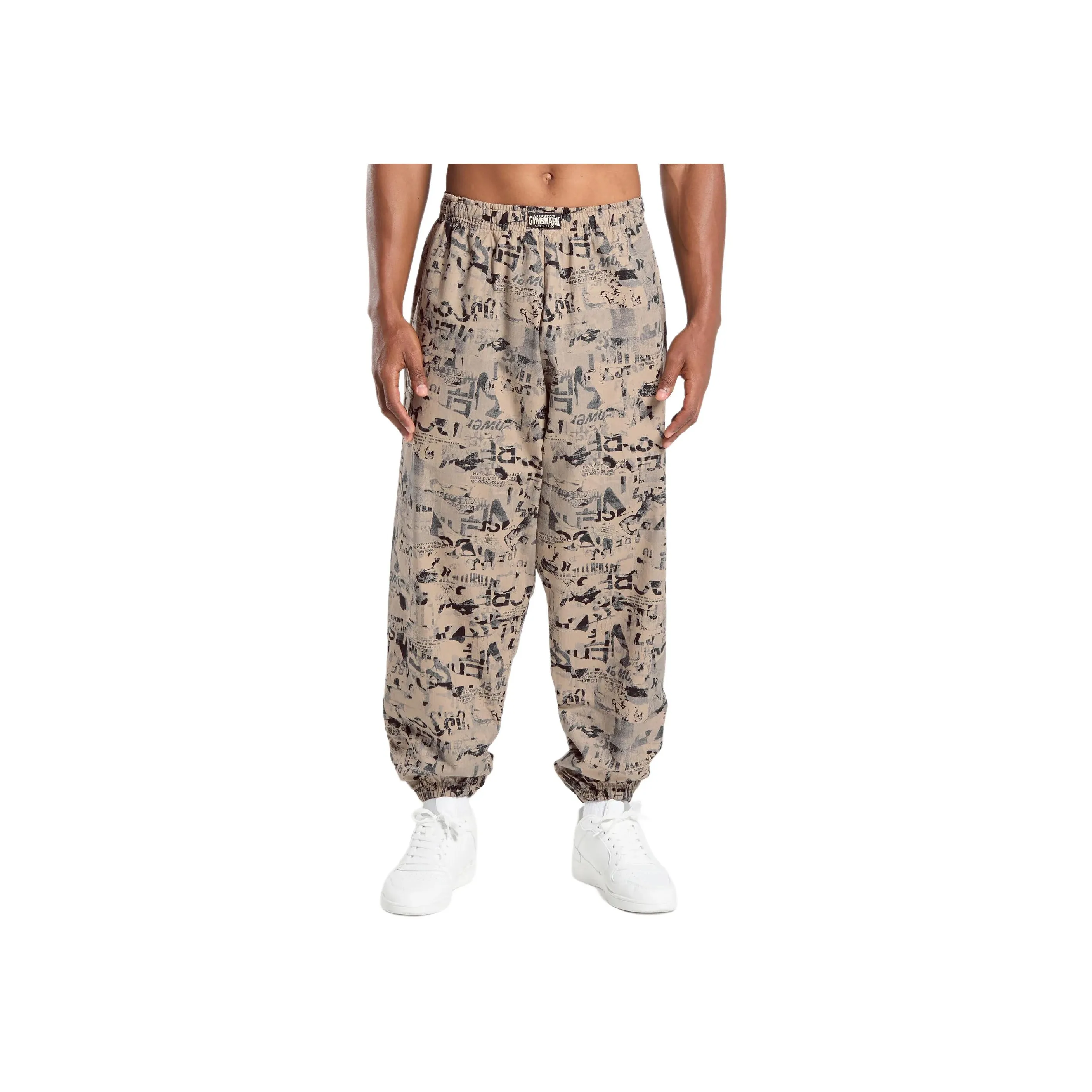 GYMSHARK Спортивные брюки Мужские Цементный Коричневый