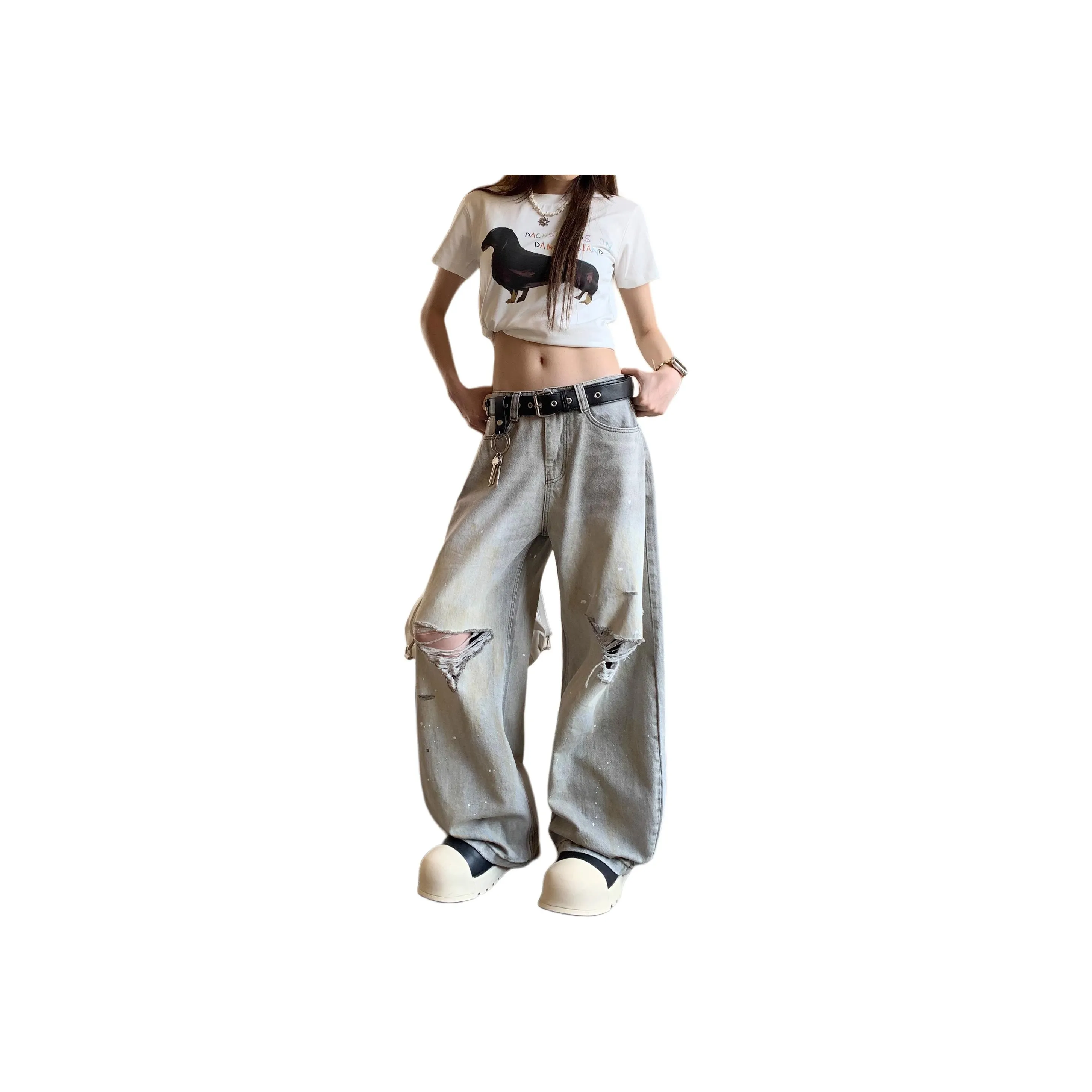 MUCCHIC Blue Women's Jeans MUCCHIC Синий Женские Джинсы