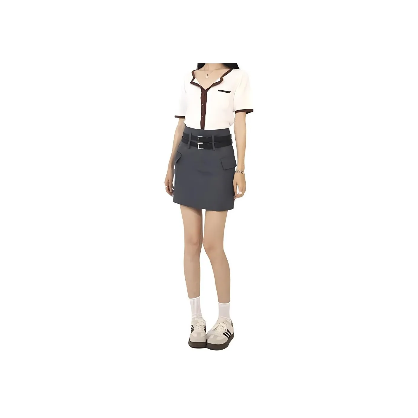 HELEH Casual Short Skirts Women's Gray