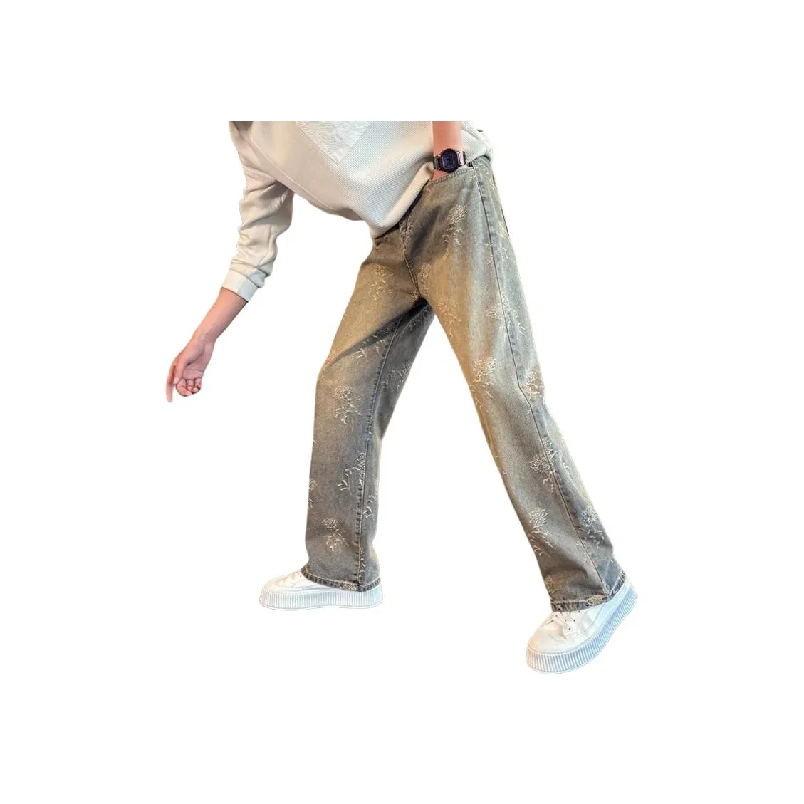 SUNSETMONENT Грязно-желтые унисекс джинсы