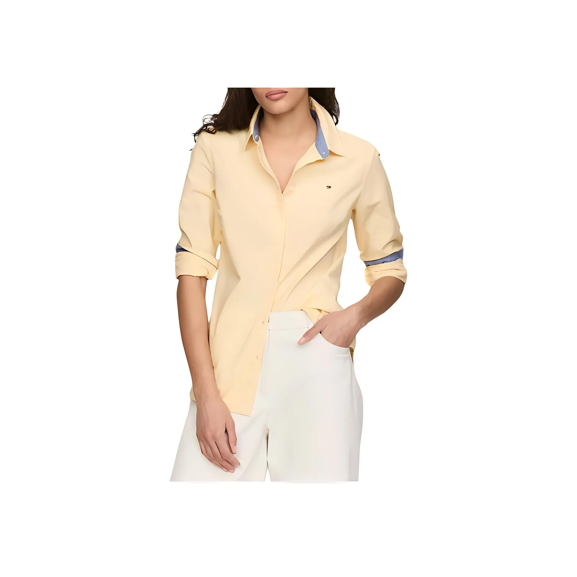 Tommy Hilfiger Regular Fit Stretch Oxford Shirt Shirt Women's Yellow