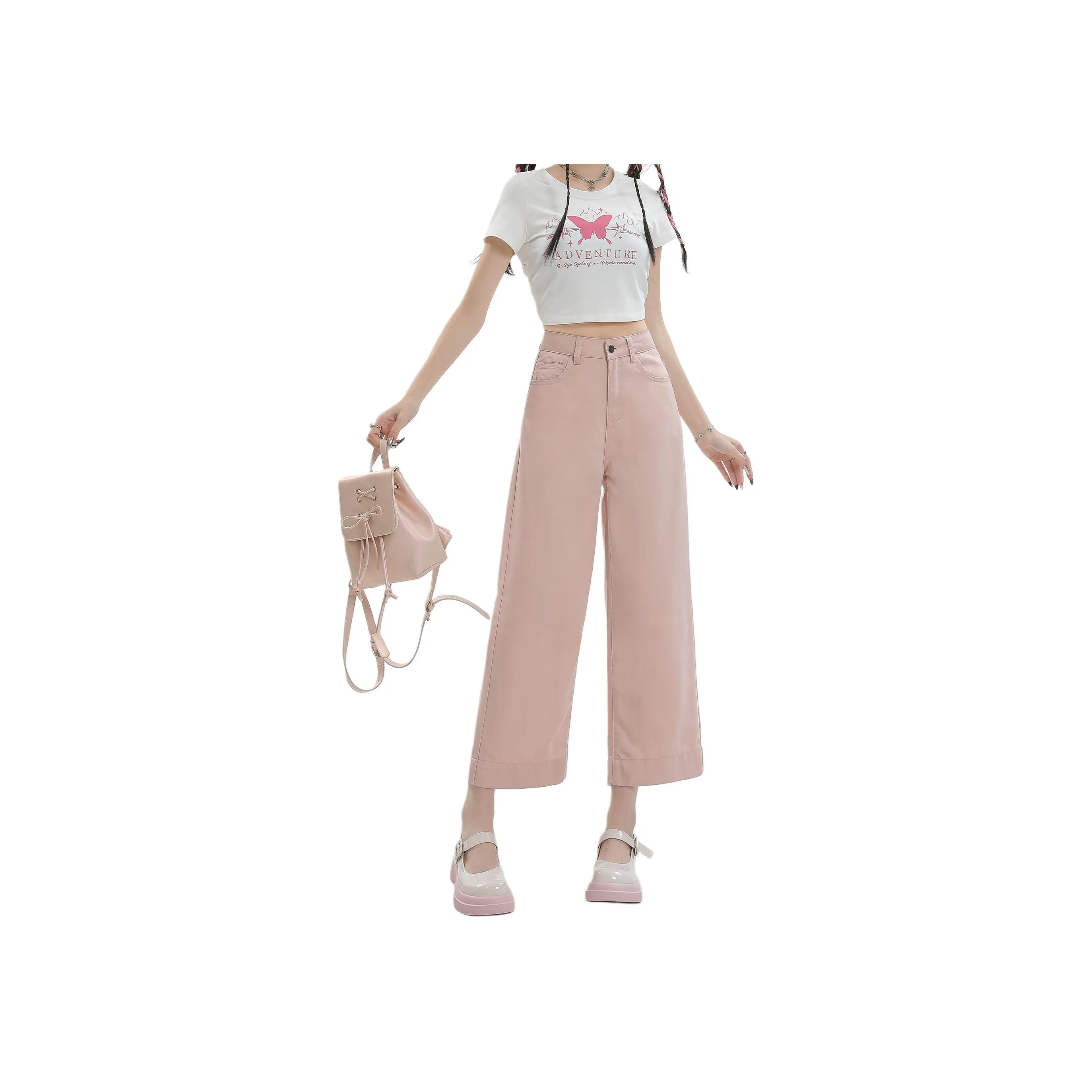 Wen Shan Джинсы Женские Кожа Розовые