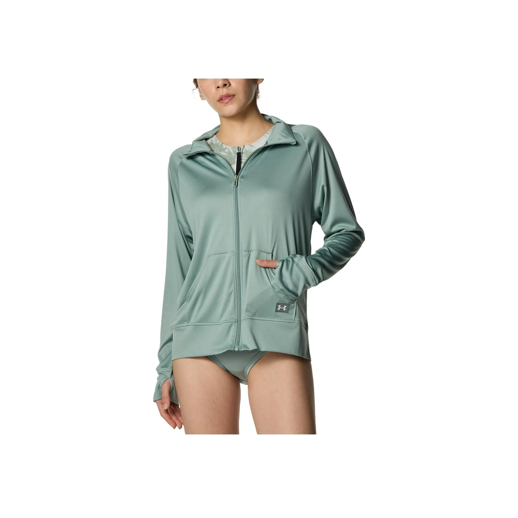 Under Armour SS25 Rash Guard Jacket Women's Silicone Green