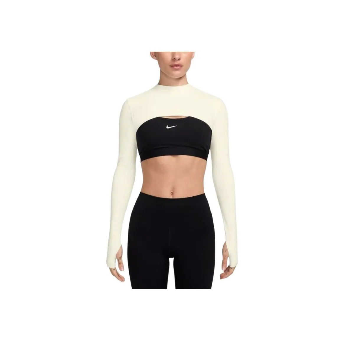 Nike CROP TOP Женские Черный Кремовый