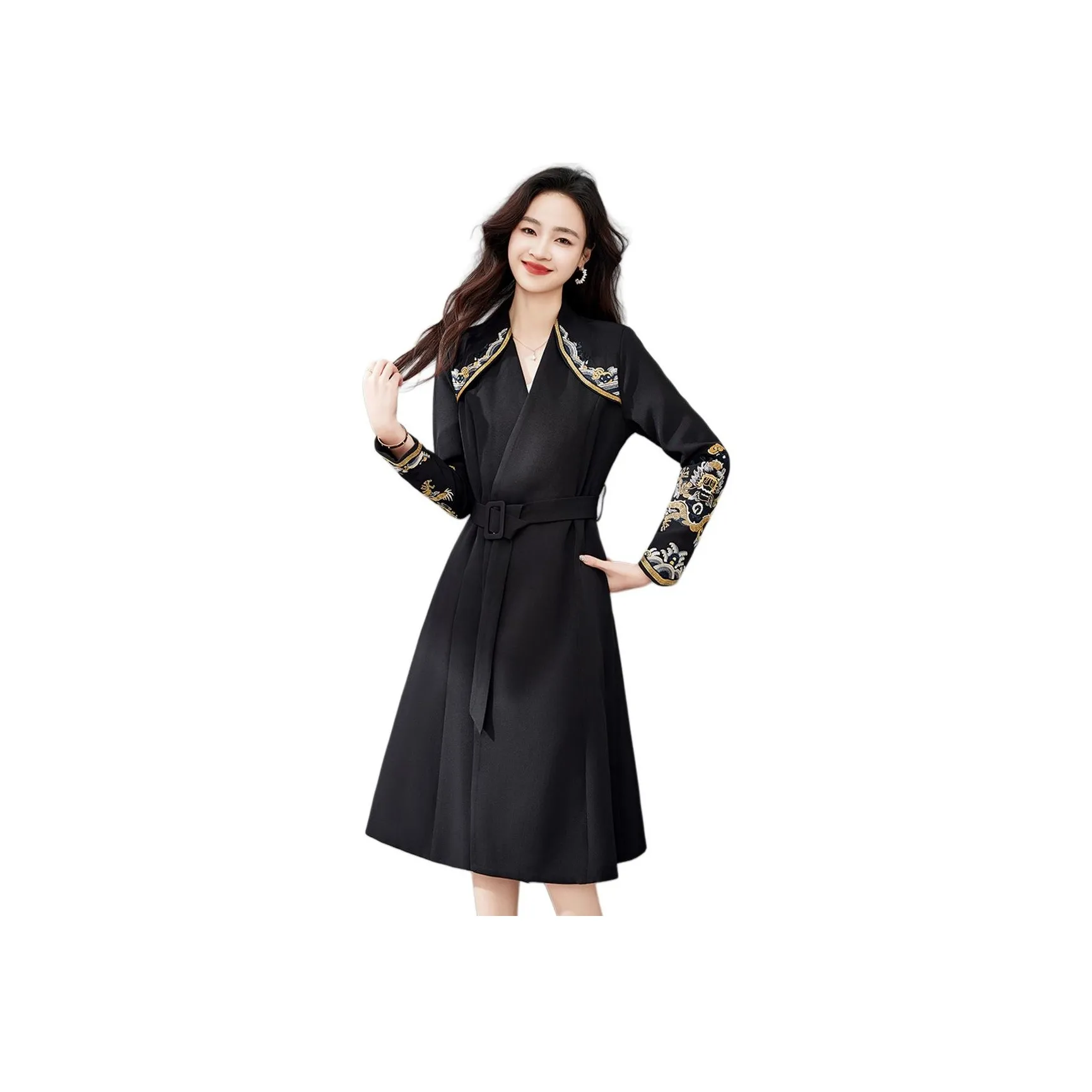 Fele.d Long Sleeved Dress Women's Black