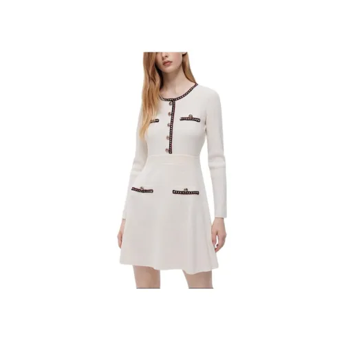 ELLASSAY Pearl White Женские Длинные Рукава Платья