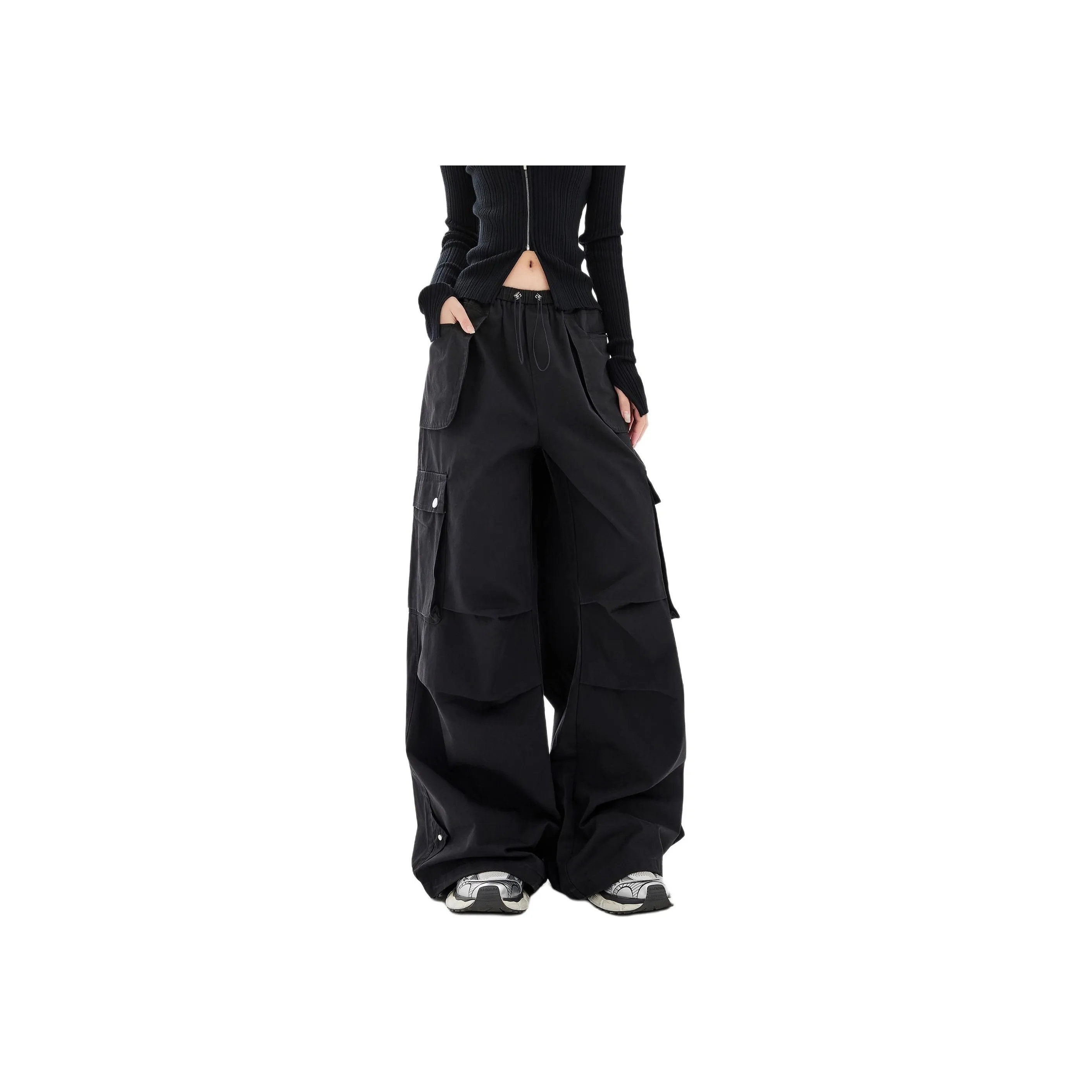 MUCCHIC Черные Женские Карго Брюки