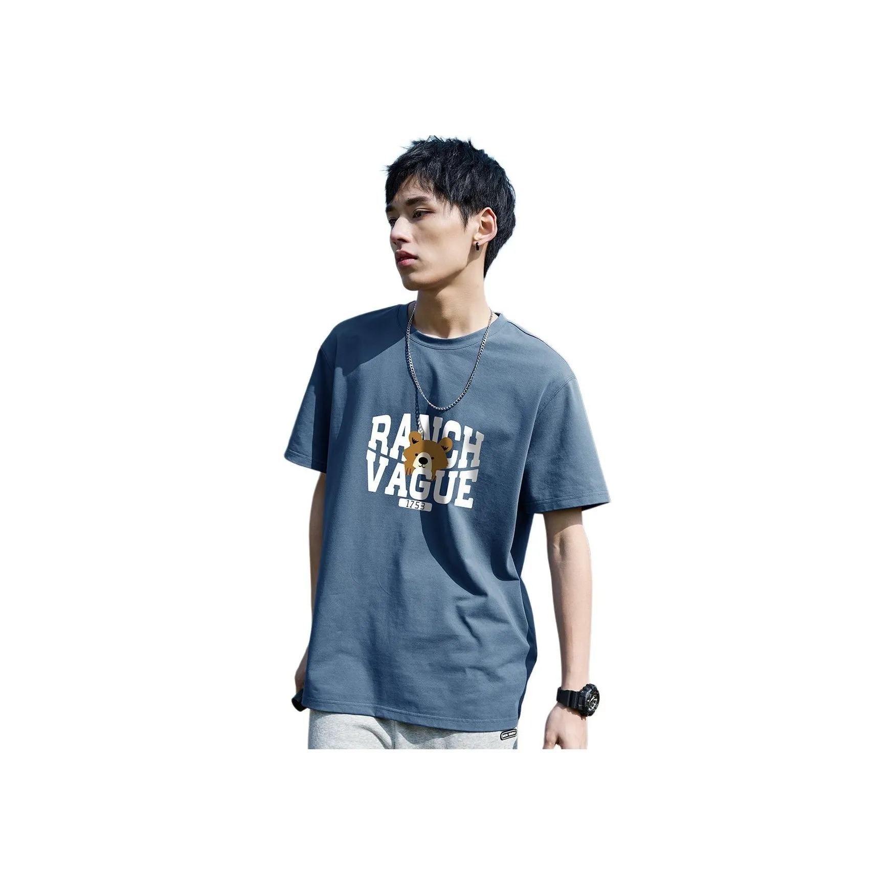 Tonlion T Shirt Men's Dusty Blue