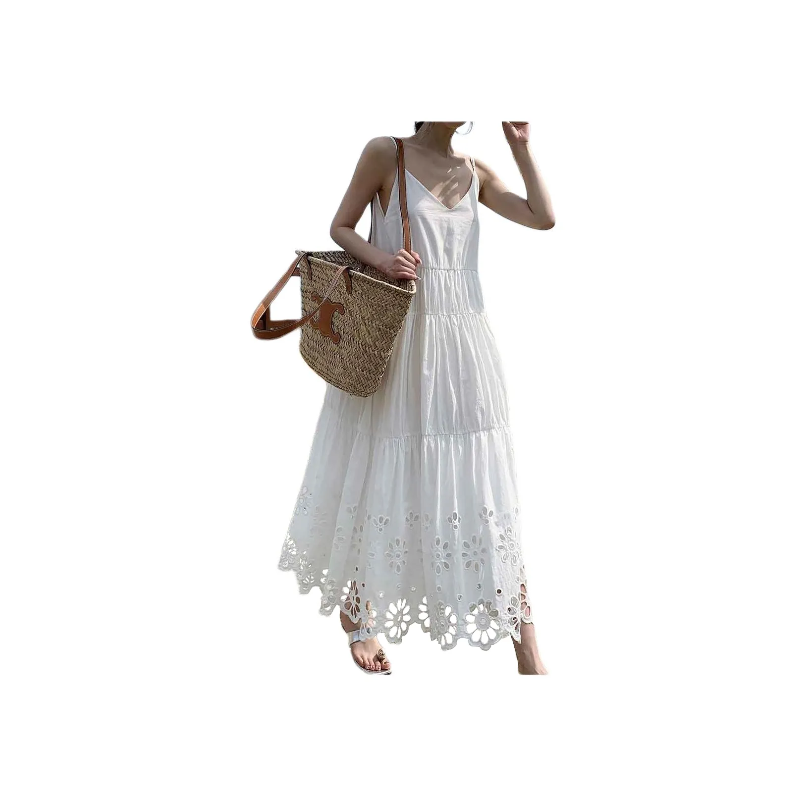 NANING9 Slip Платье Женское Белое