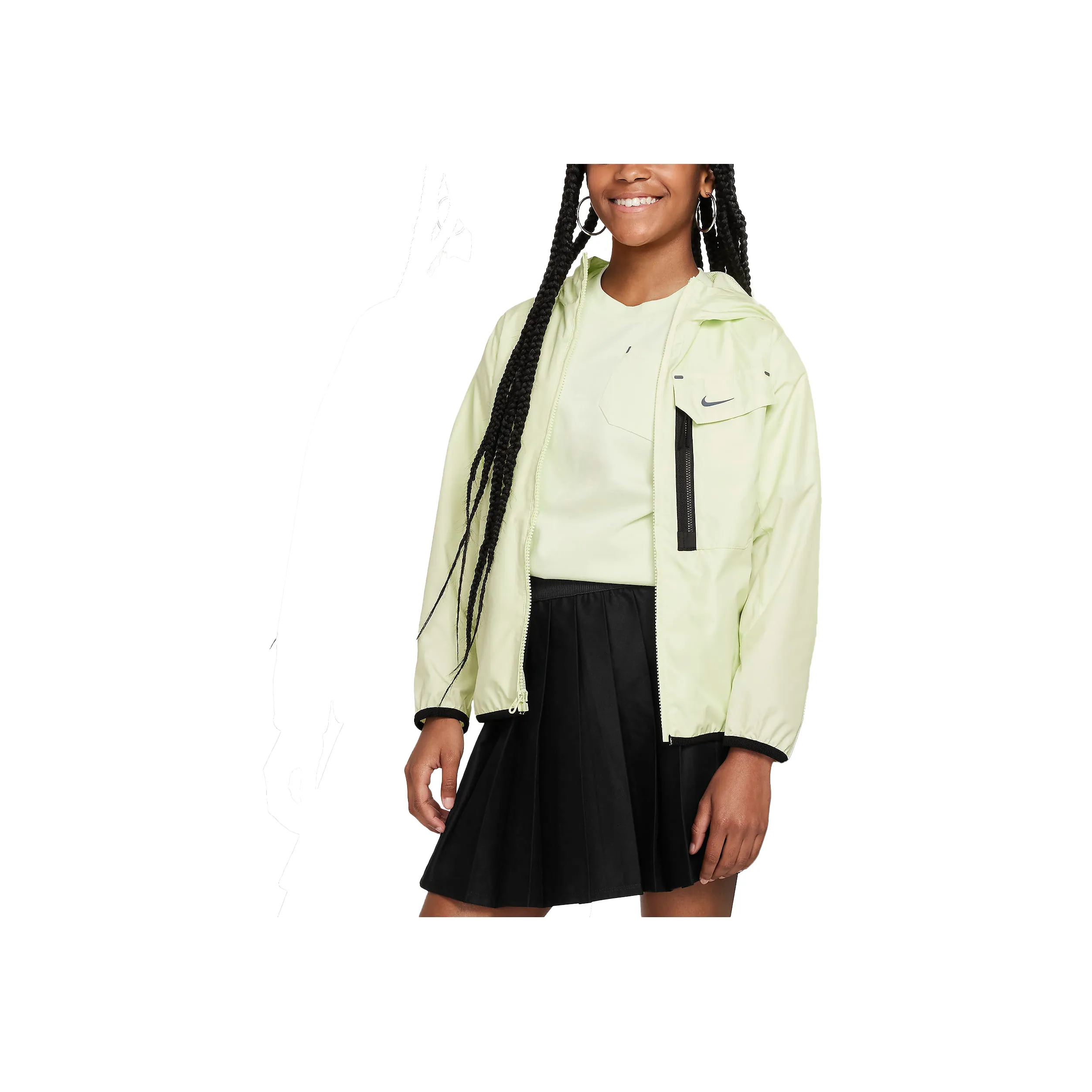 Nike Куртки Пальто Sportswear Городской Лайм Ледяной Черный Подростки