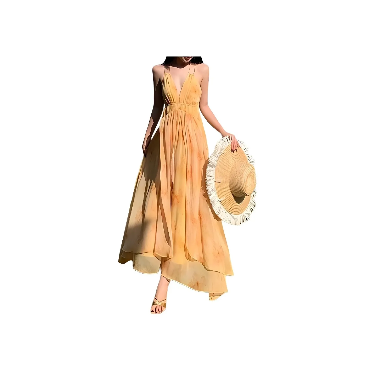 HELEH Slip Dresses Women's Orange