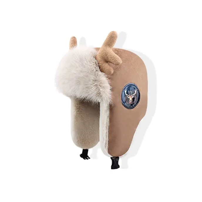 Mulinsen Plush Leather Trapper Hats Unisex