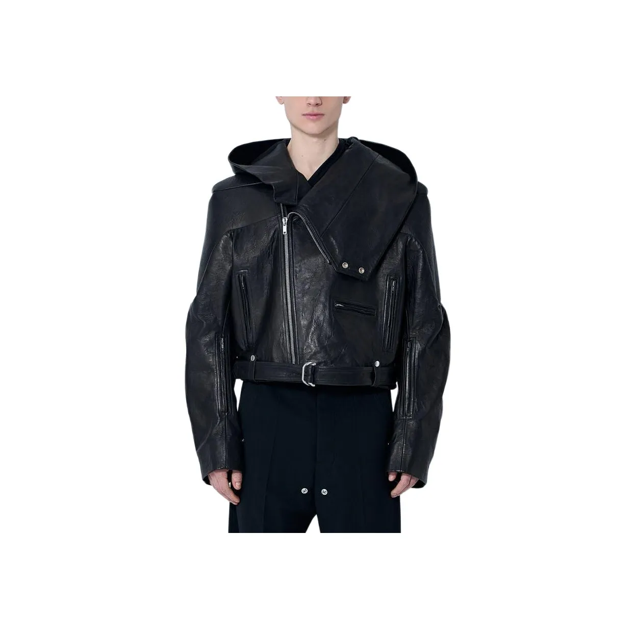 RICK OWENS Cropped Hooded Stooges Jacket