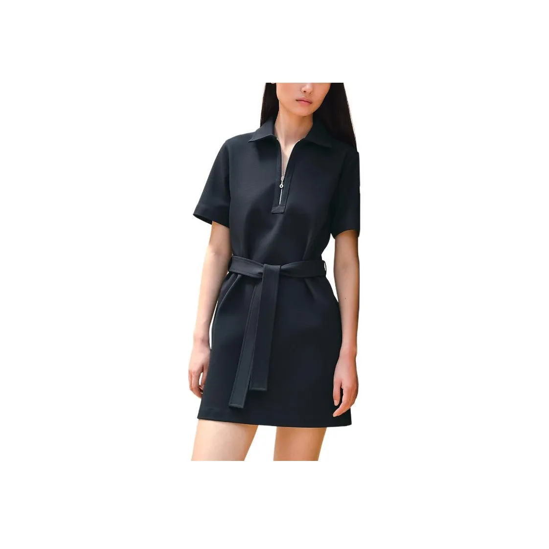 HERMES SS24 Short Sleeved Dress Women's Black Blue