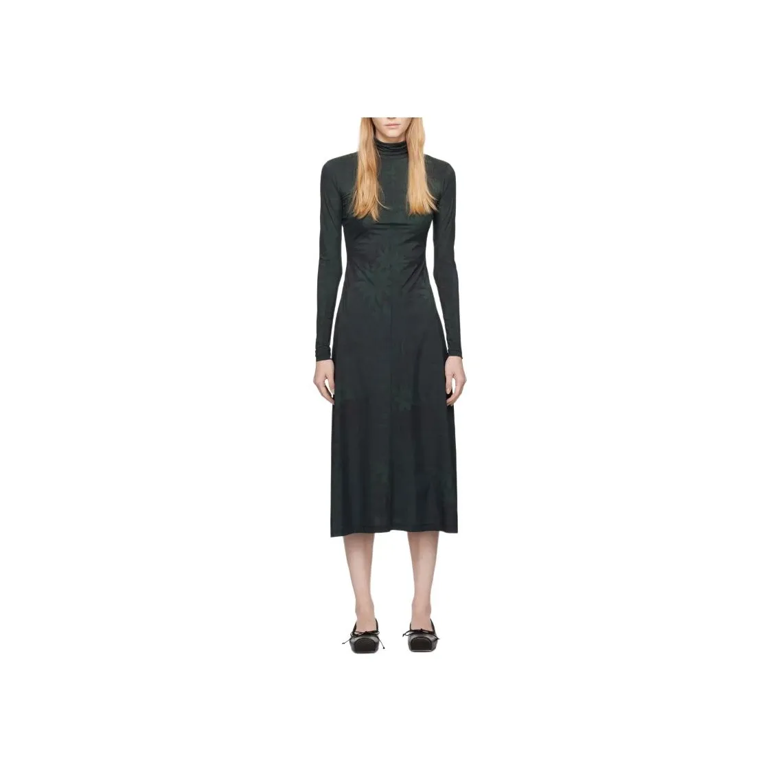 MM6 Maison Margiela Long Sleeved Dress Women's Dark Green