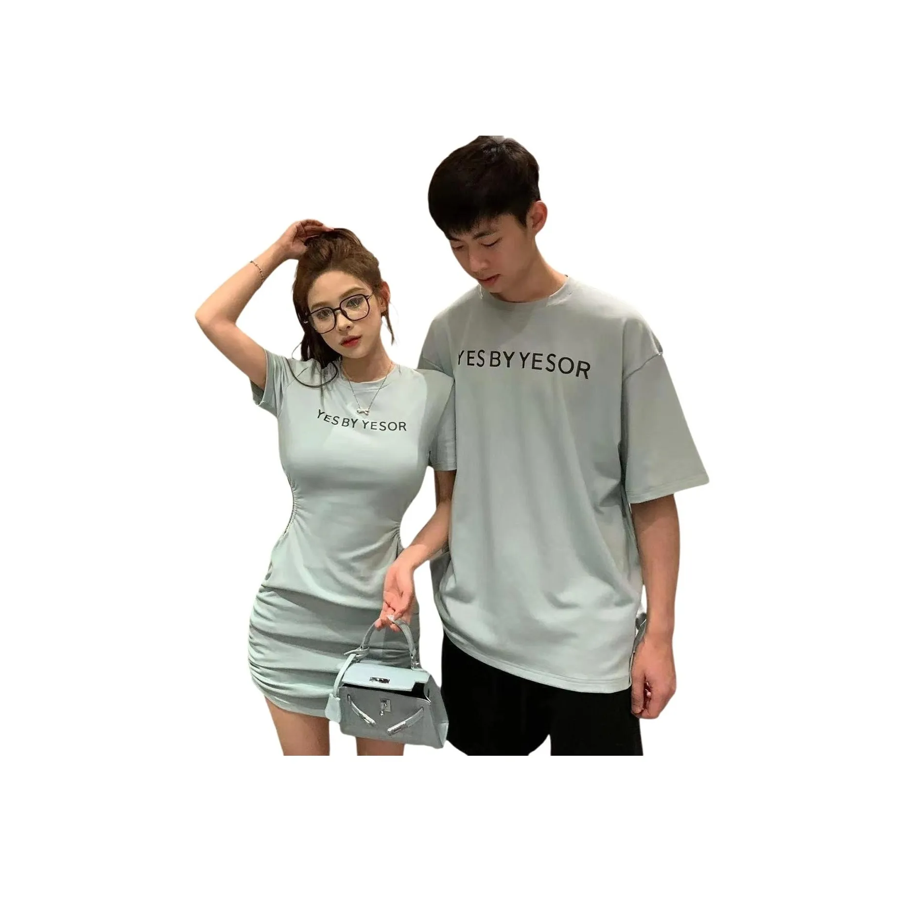 QYPRF Одежда для пары Женское платье / Мужская футболка Женские парные комплекты