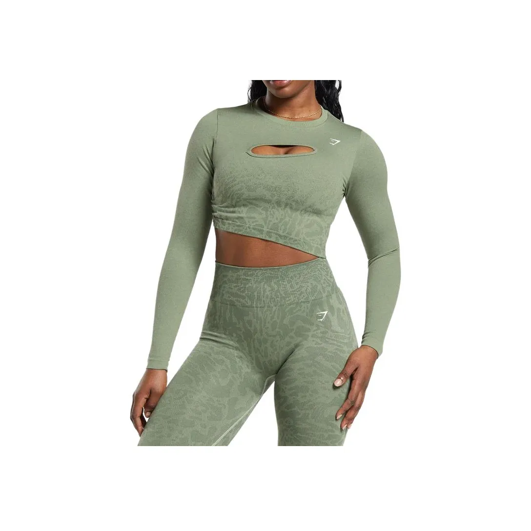 GYMSHARK T-рубашка Женская Strong Зеленый Washed Зеленый