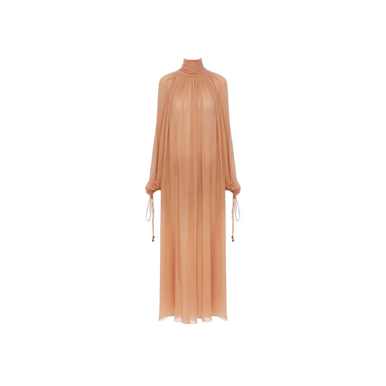 Chloé Mock Neck Gathered Maxi Dress