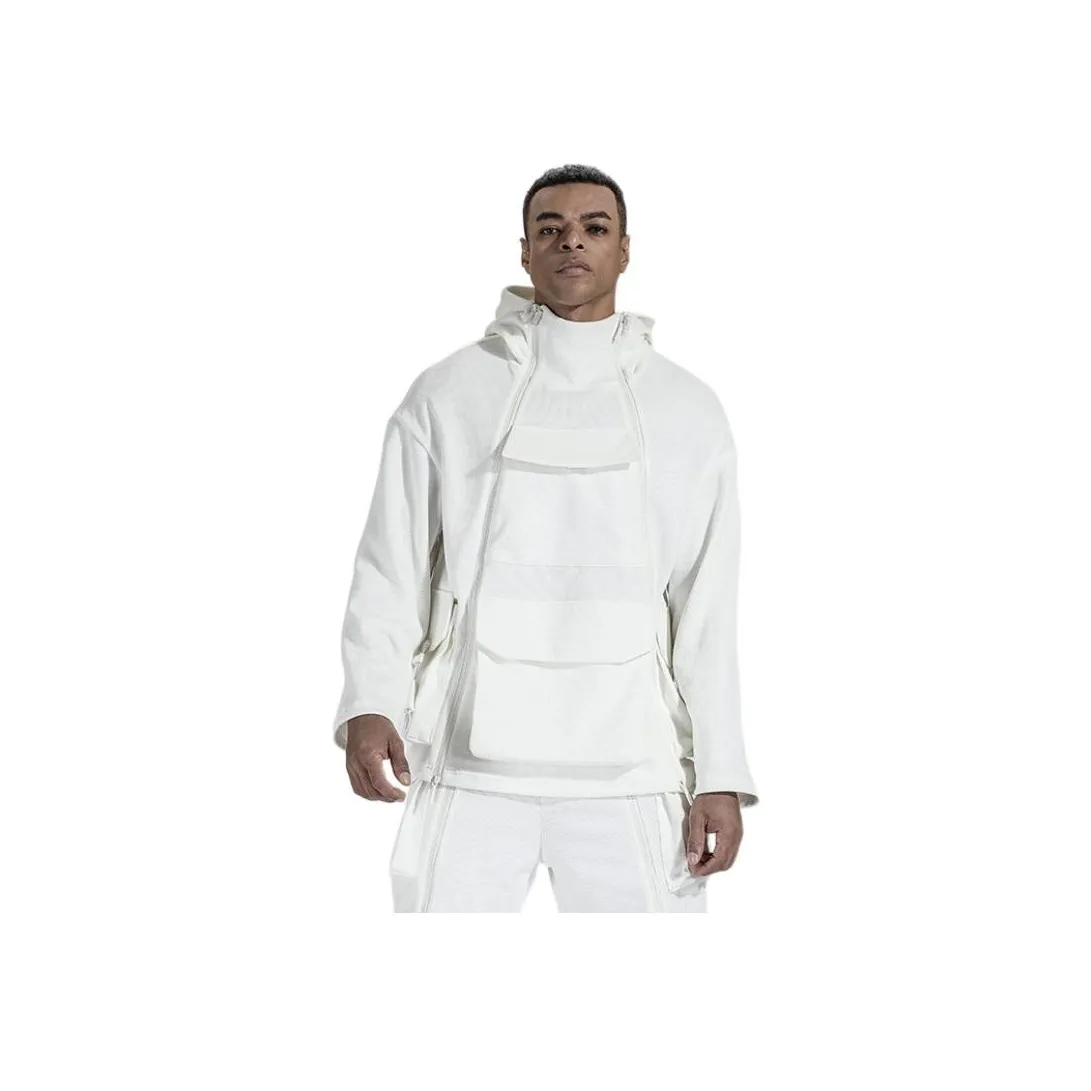 NORVINCY Double Sided Zip Closure Cardigan Heavyweight Off The Shoulder Casual Sweatshirt Unisex