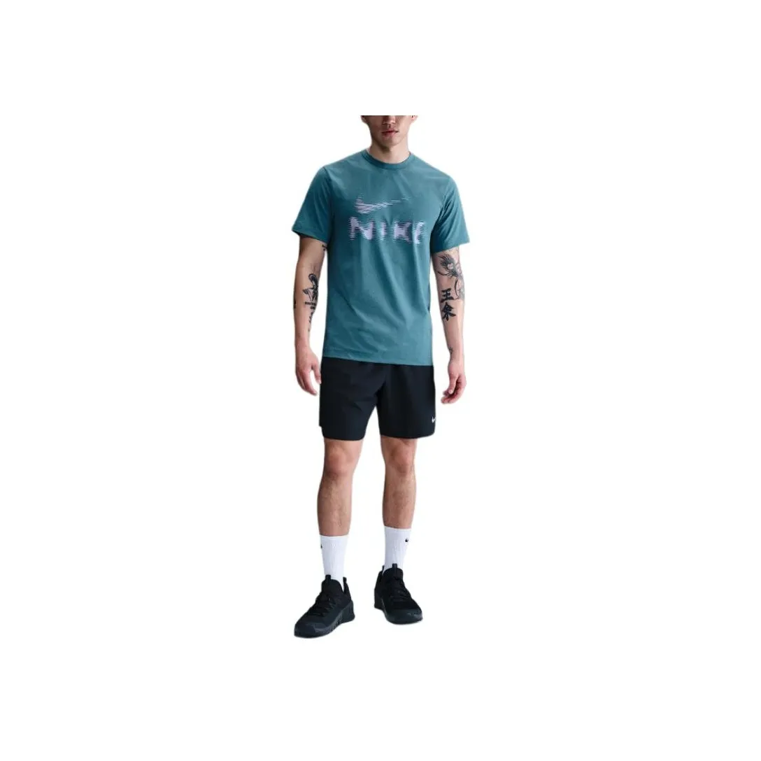 Nike DRI FIT UV T Shirts Men Smoke Blue