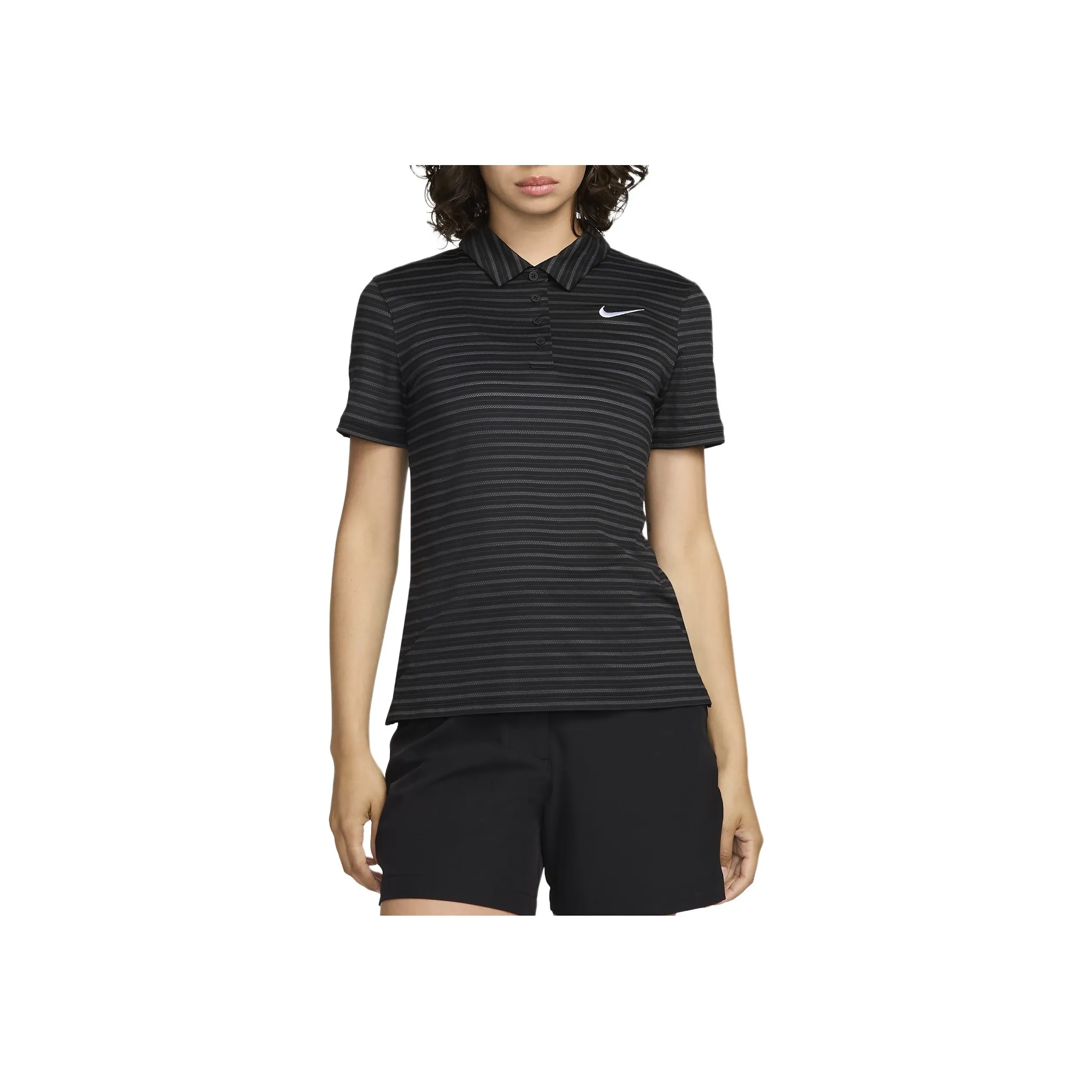 Nike Victory Women's Dri FIT Short Sleeve Striped Golf Polo