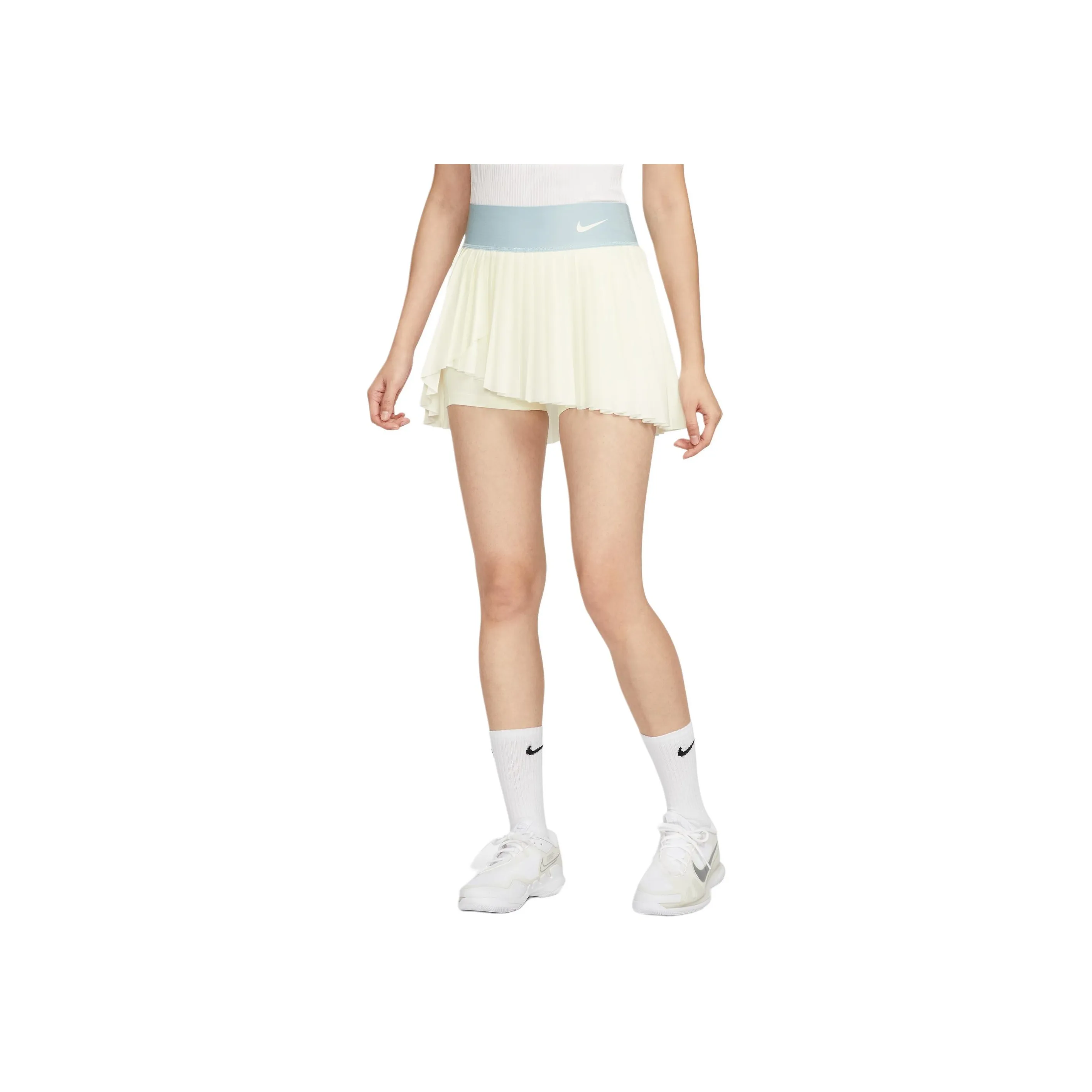 Nike SS24 ADVANTAGE DRI FIT Casual Short Skirts Women's Sail White/Joy Ocean Blue