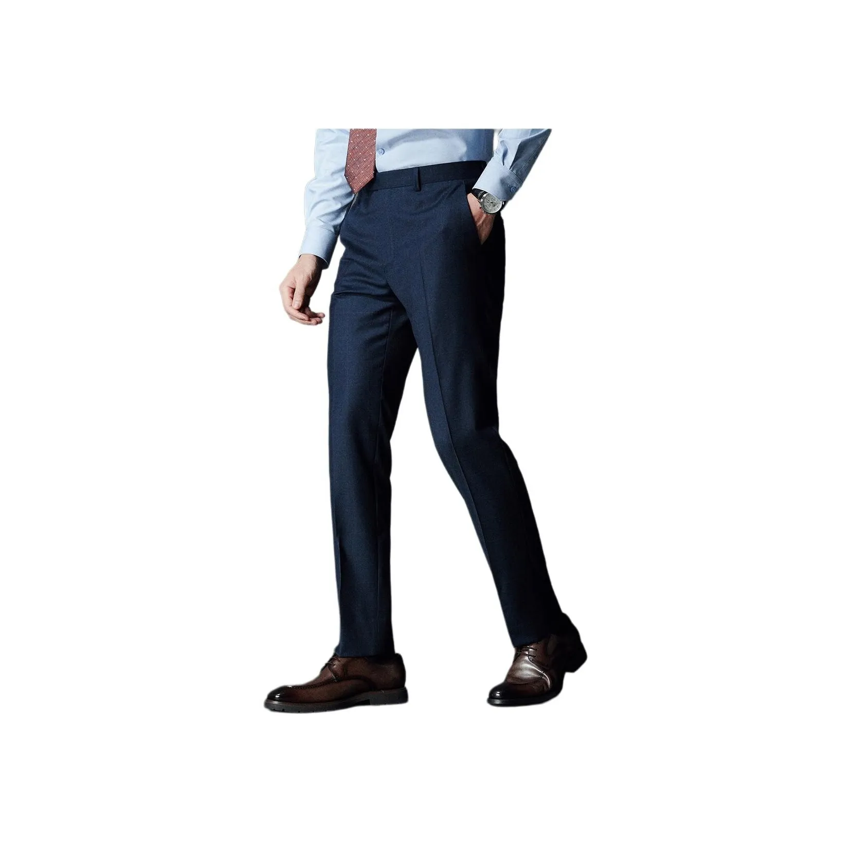 SAINT ANGELO Suit Trouser Men's Twilight Blue With Orange Plaid