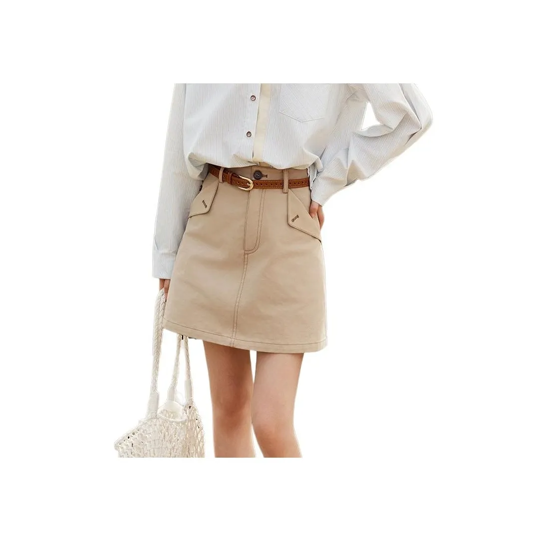MISHOW Casual Short Skirts Women's Khaki