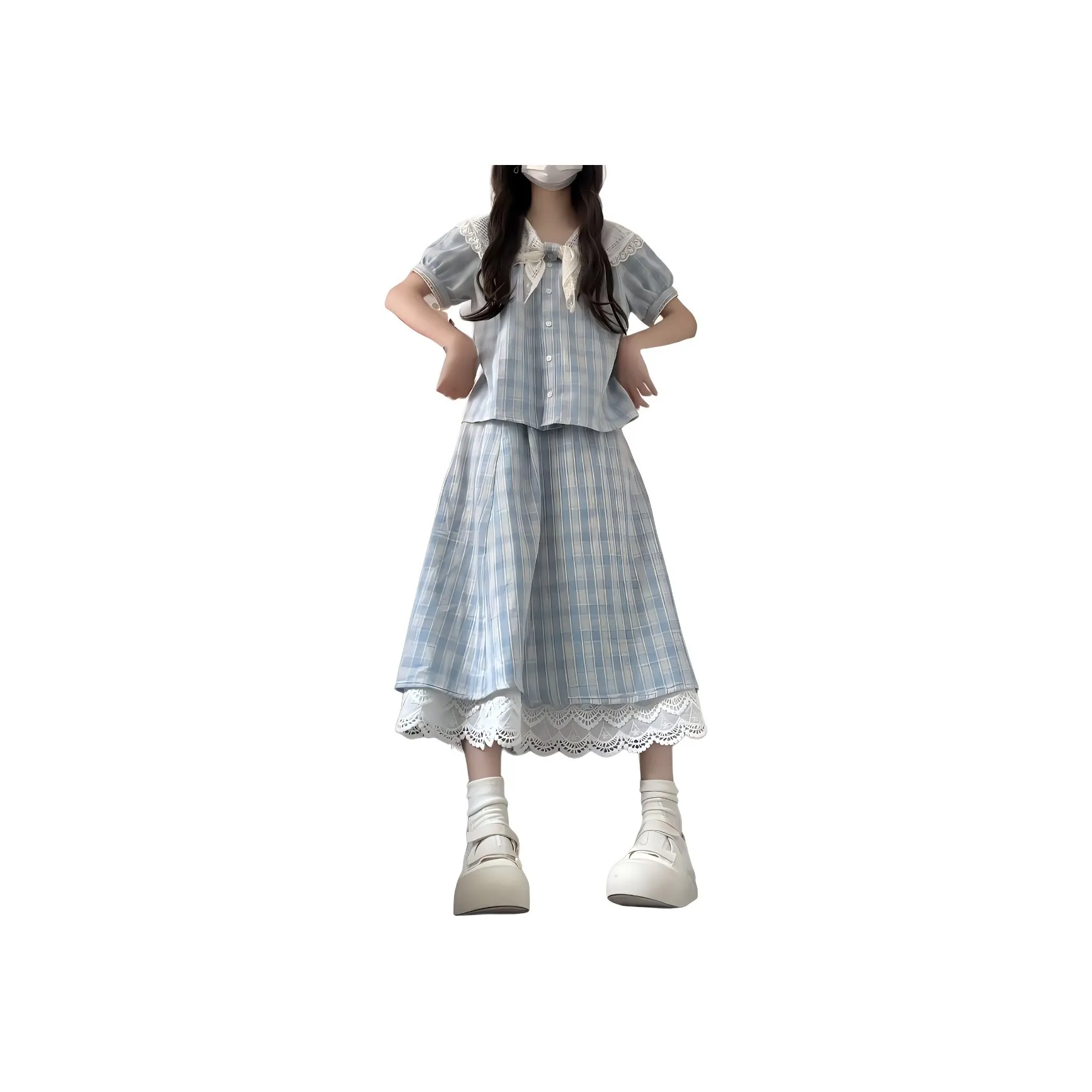 ZHUDIMEI Синий Женские Комплекты с юбкой