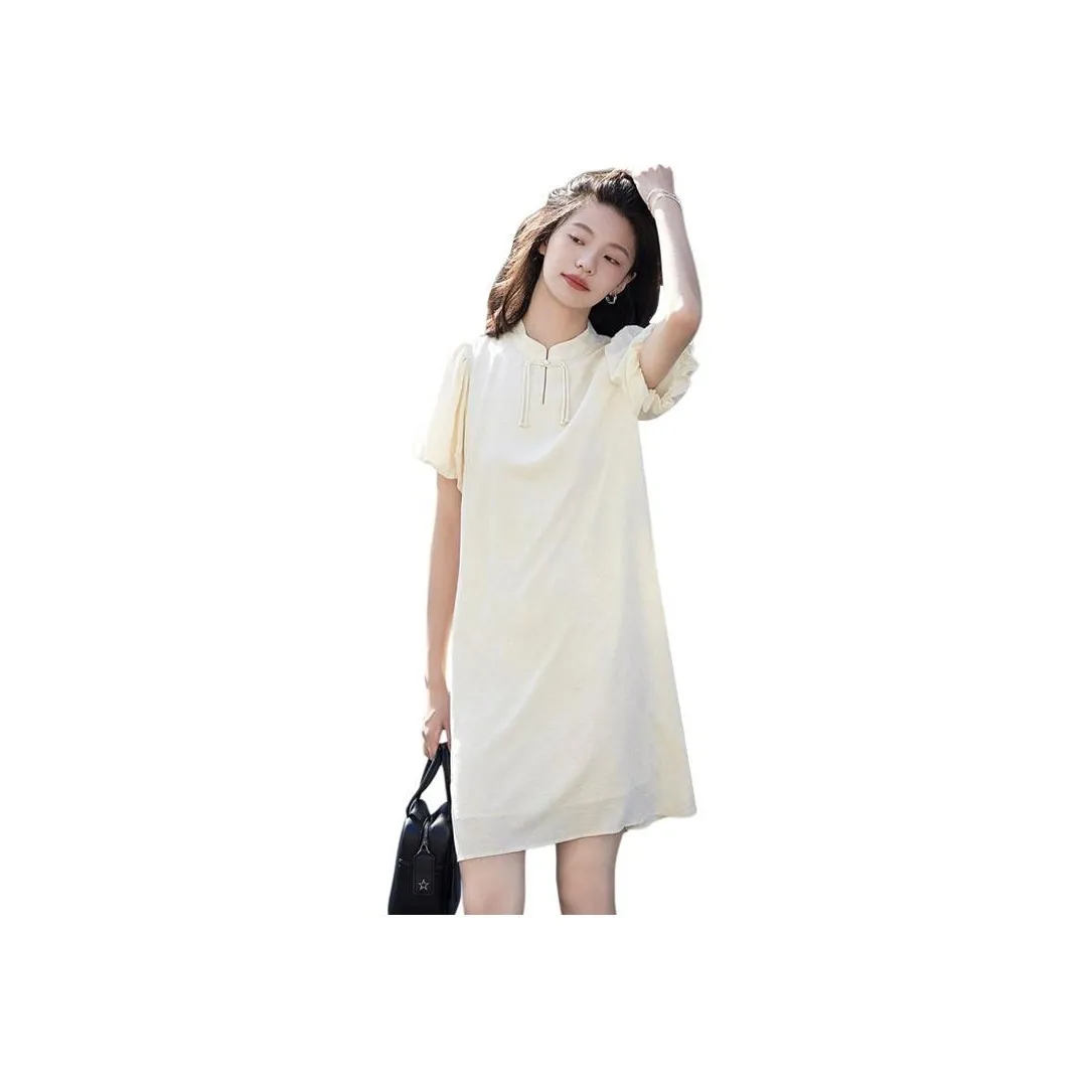 Demana Short Sleeved Dresses Women's Beige