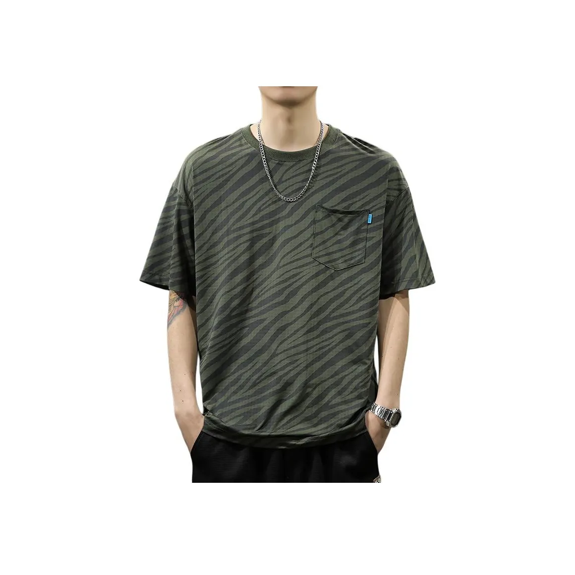 QIANJINNIU Летняя футболка свободный крой унисекс