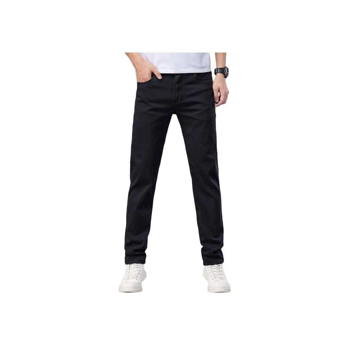 BAOMIKA Мужские черные джинсы