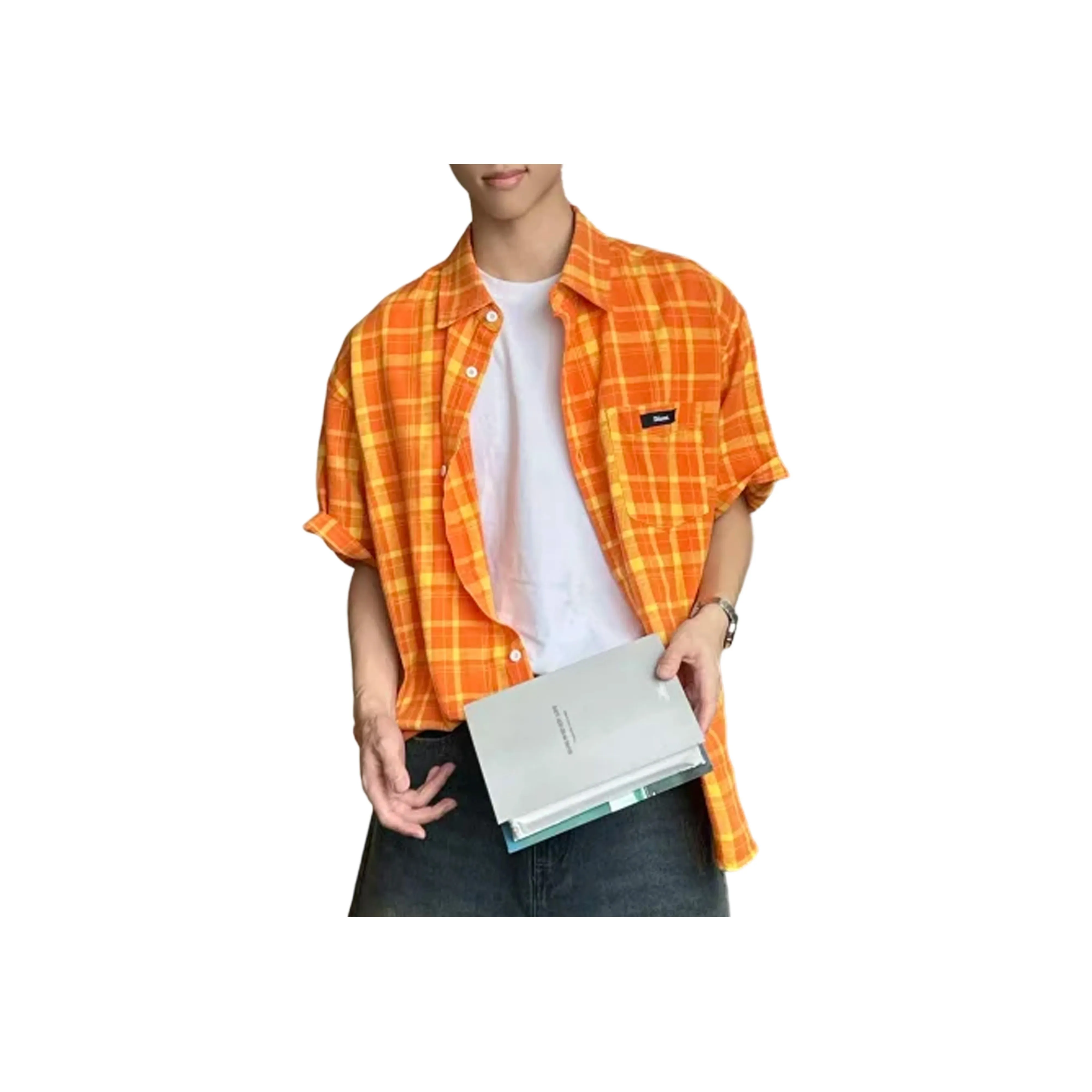 GANGZAI Апельсин Унисекс Рубашки