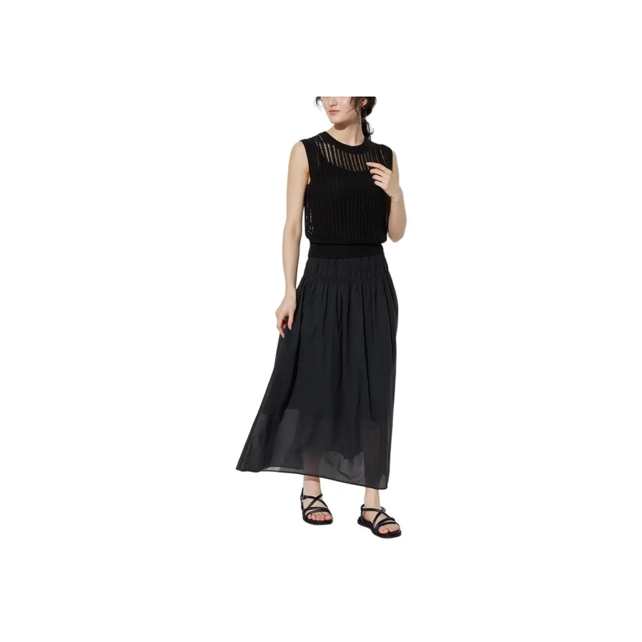 UNIQLO Casual Long Skirt Women's Black