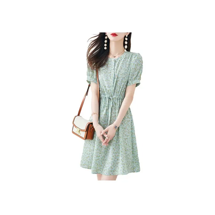 Still Quiet Short Sleeved Dress Women's Green
