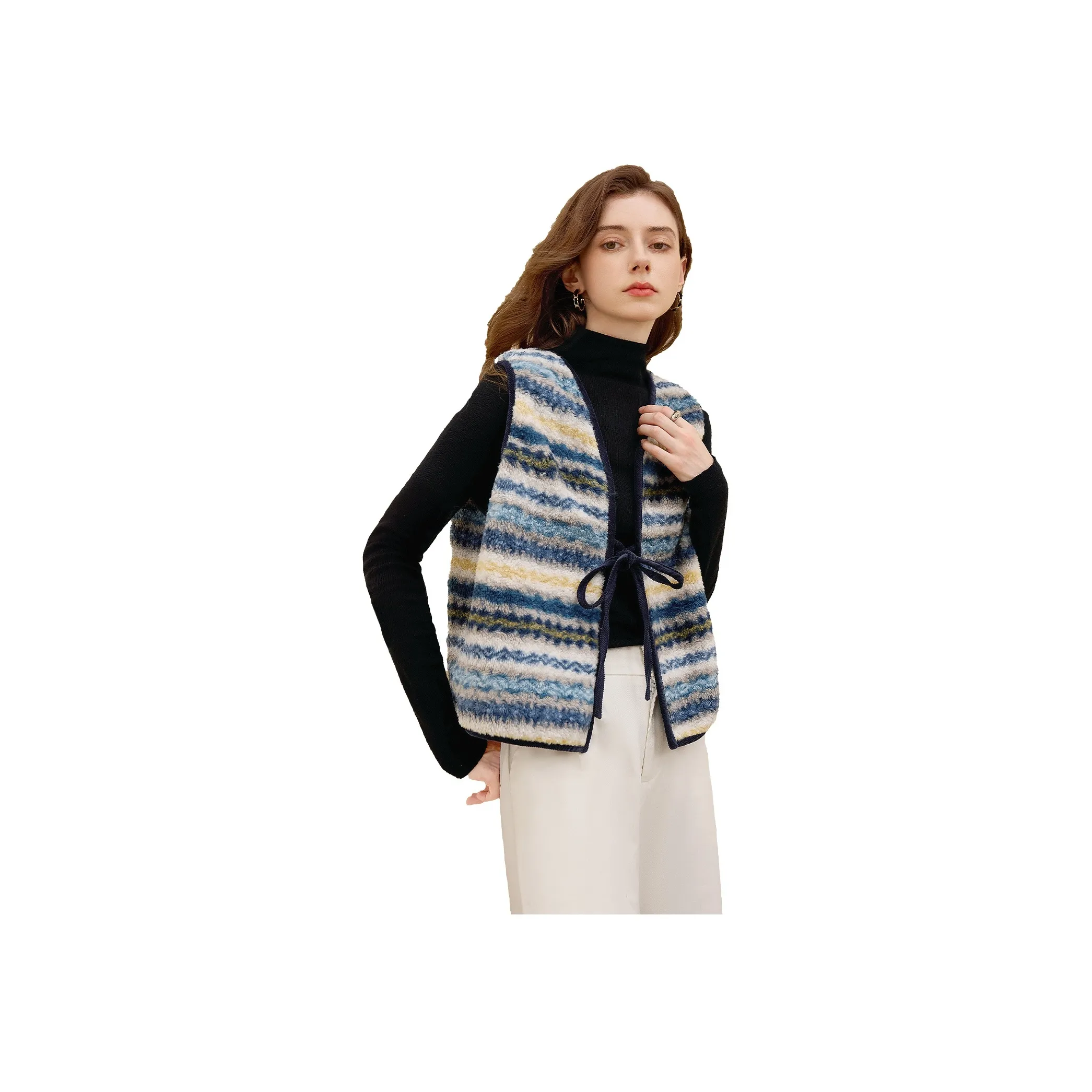 TOUCH Жилет Женские Синий Серый Полосы