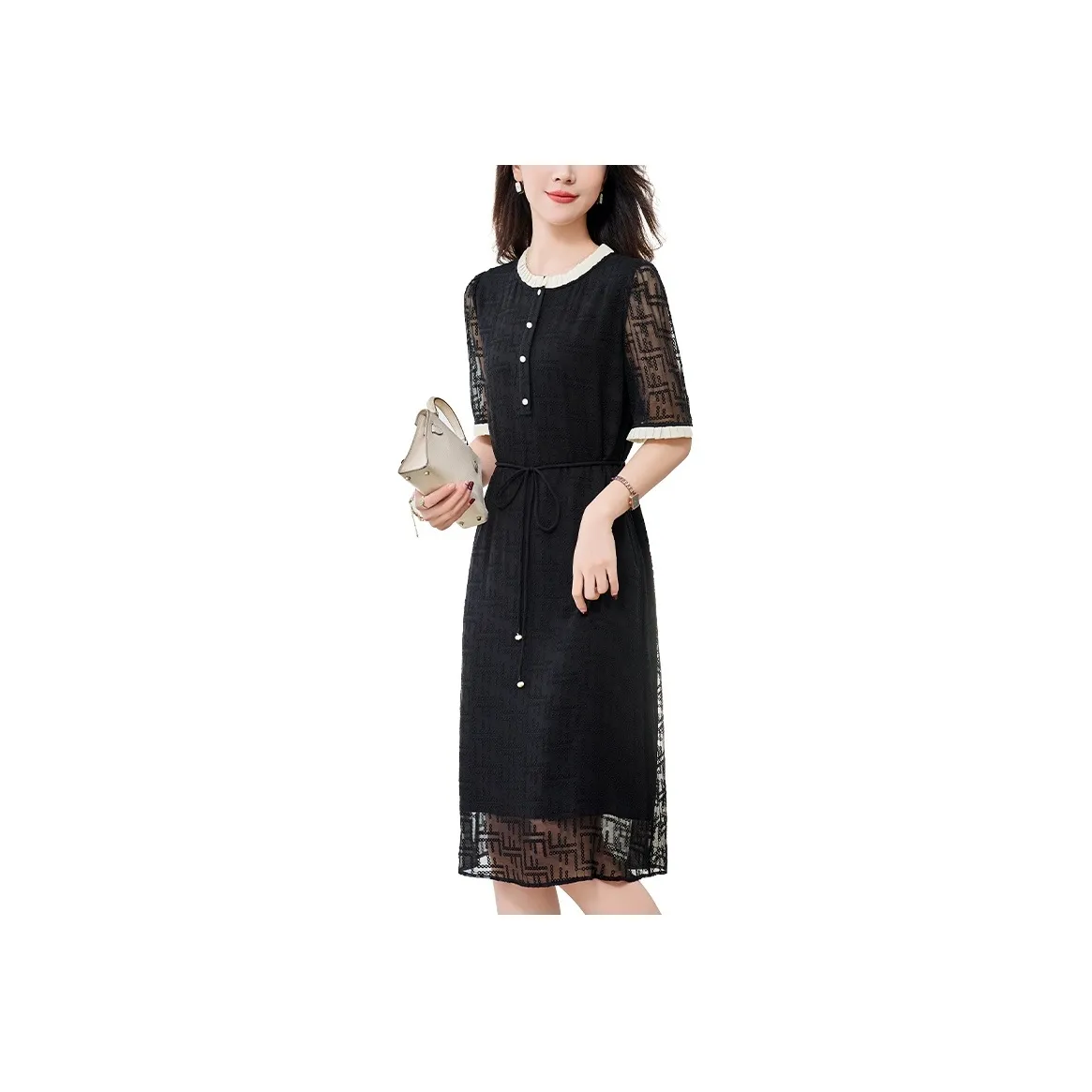 To The West Short Sleeved Dress Women's Black