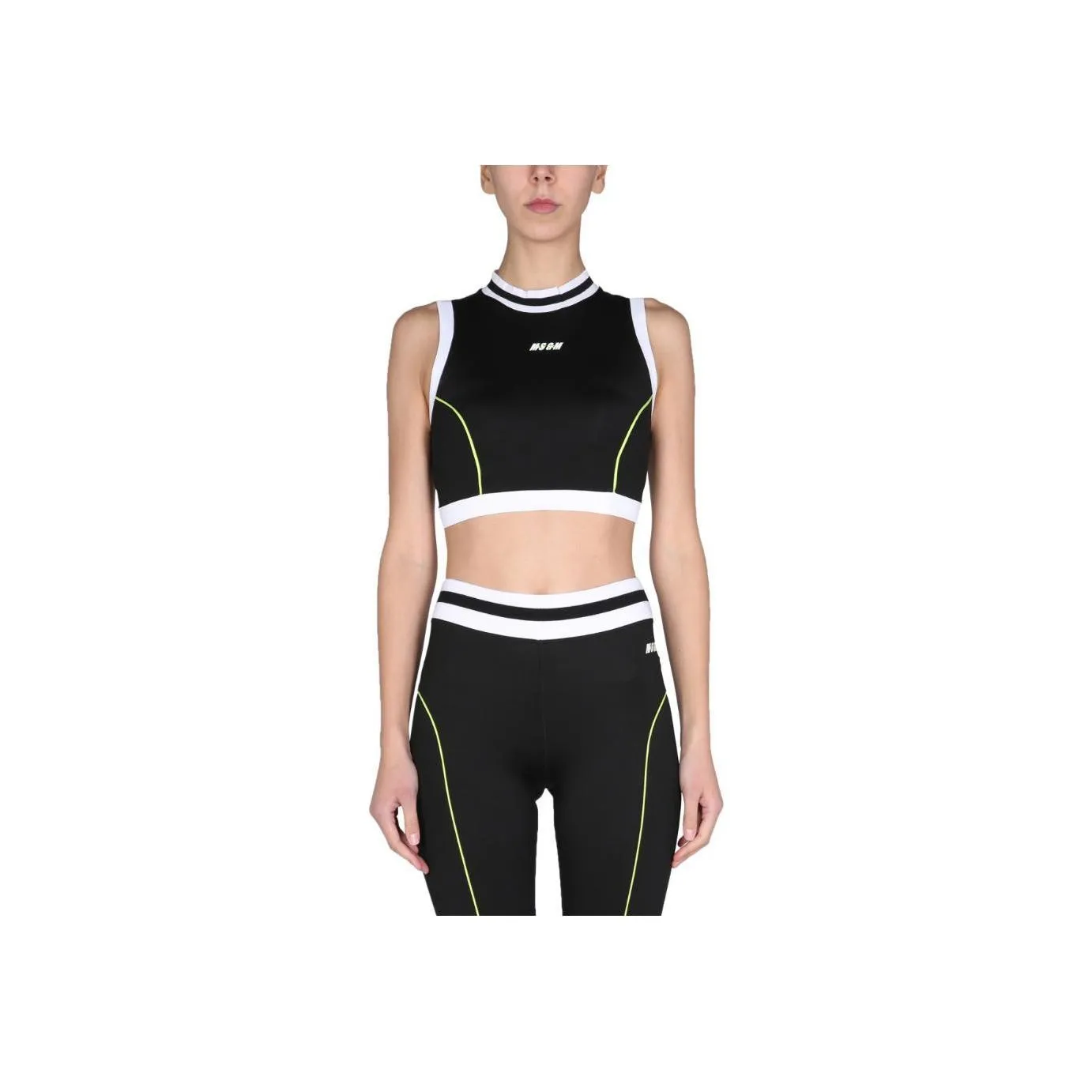 MSGM Logo Printed Sports Bra Top