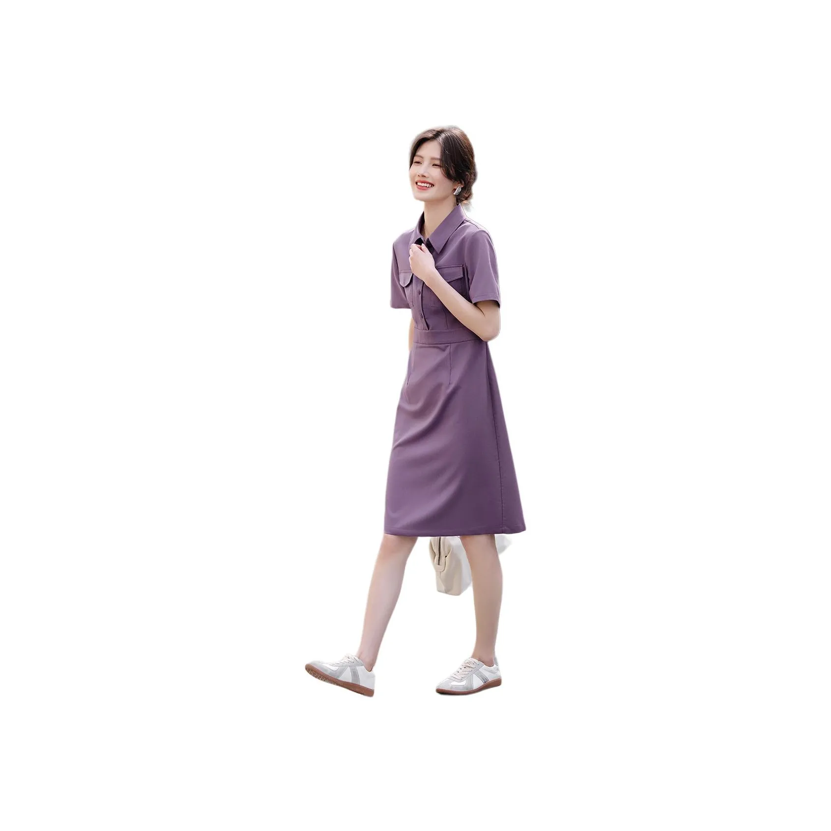 XWI SS24 Short Sleeved Dress Women's Dark Purple