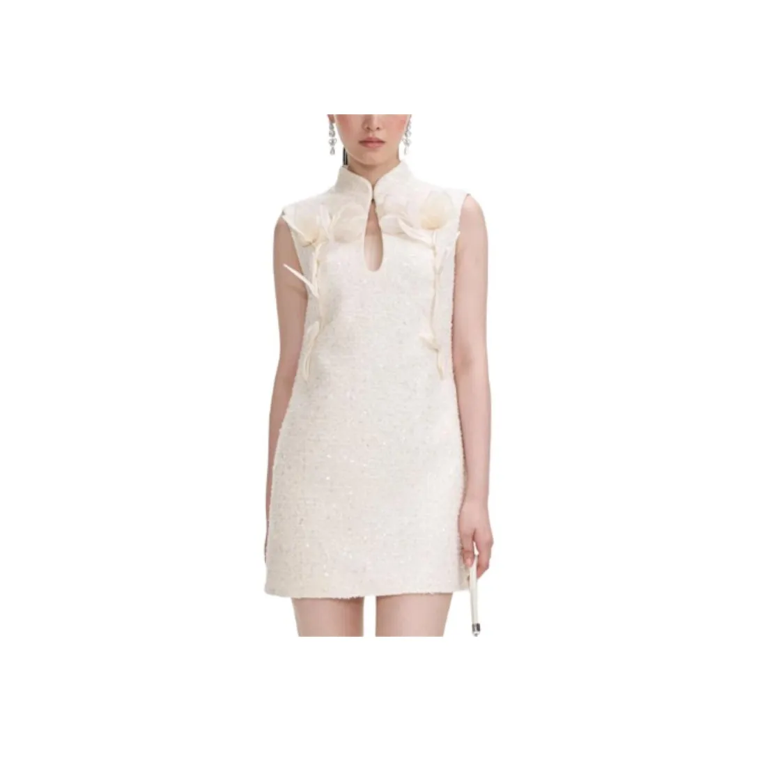 Self portrait Boucle Flower Motif Mini Dress
