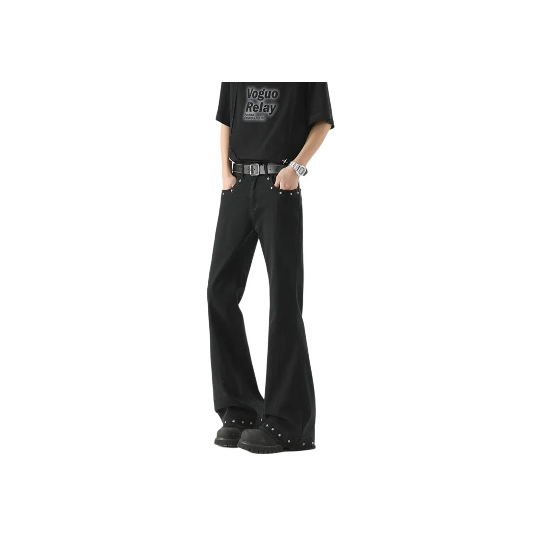 WARNING LIGHT Jeans Unisex Black