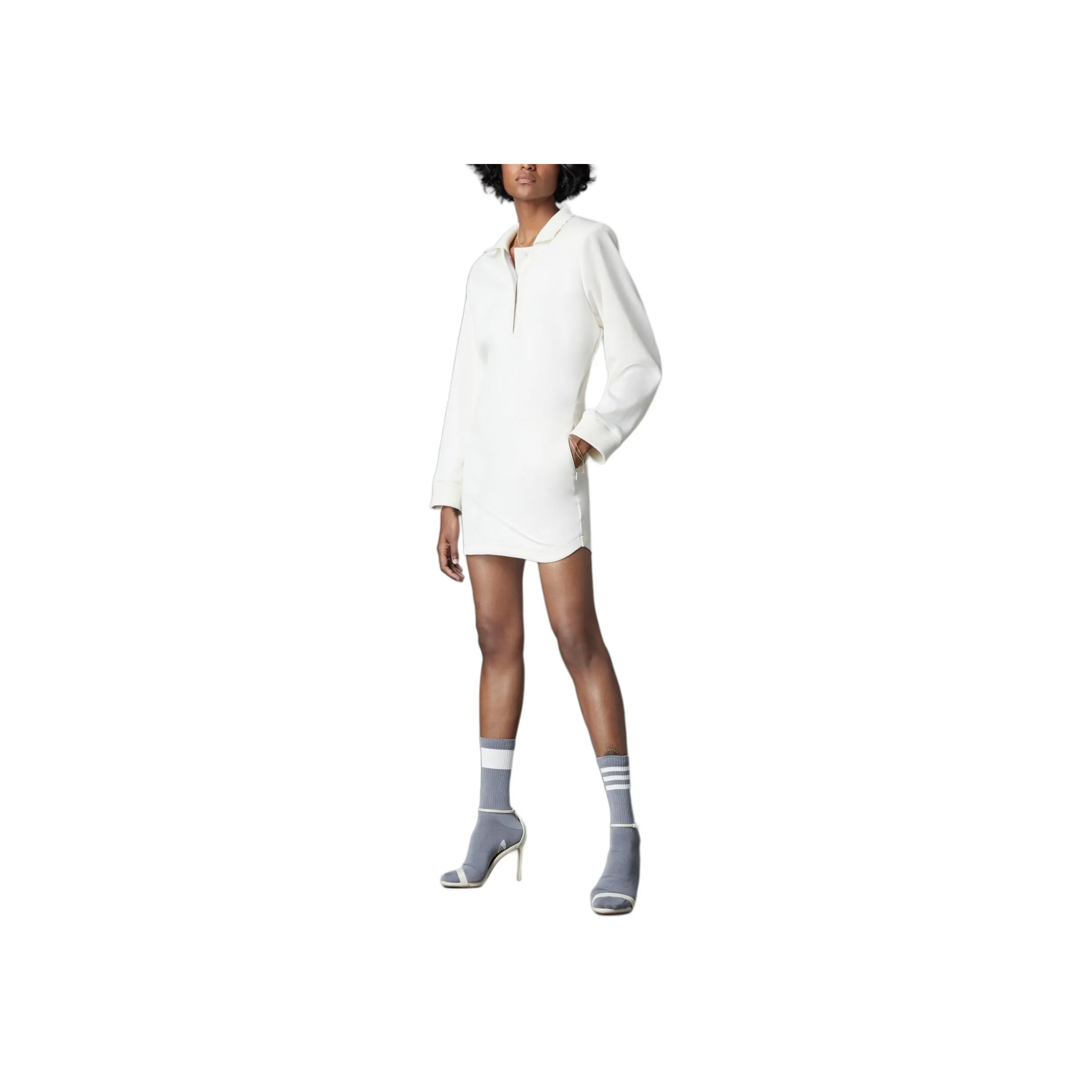 Adidas Originals BLUE VERSION Long Sleeved Dresses Women's Pink White