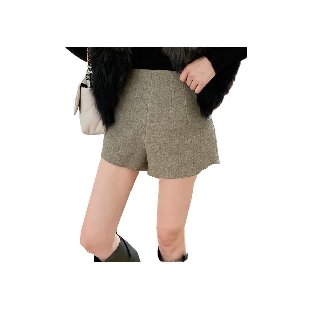 NANING9 Повседневные шорты женские светлый кофейный